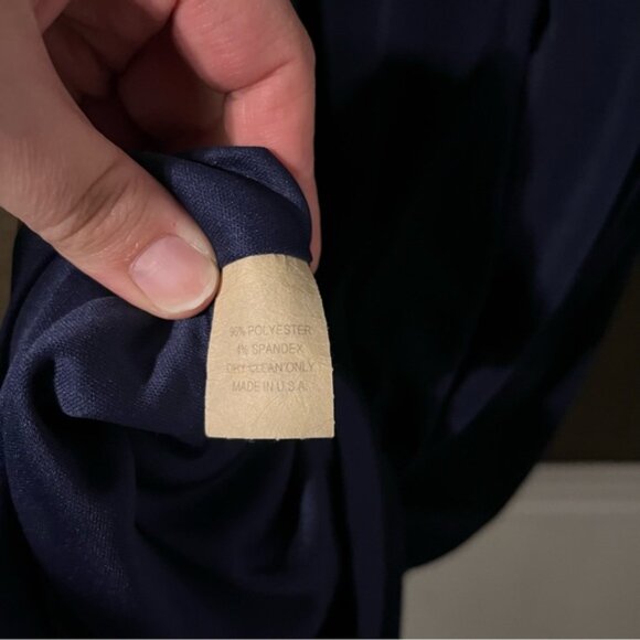 Navy Blue Monif C Evening Dress with Zipper Down the Side, Size 3 - Picture 9 of 9